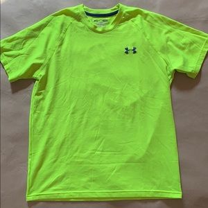 Neon yellow men’s under armour tech tee size small